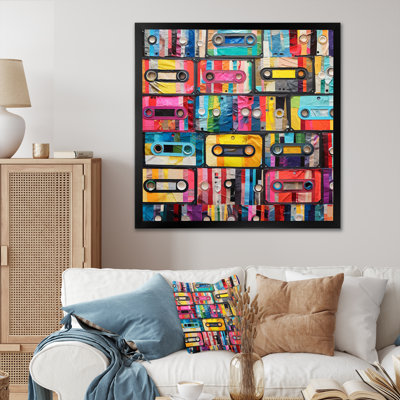 Cassette Tapes Tape Mosaic I - Cassette Tapes Wall Art
