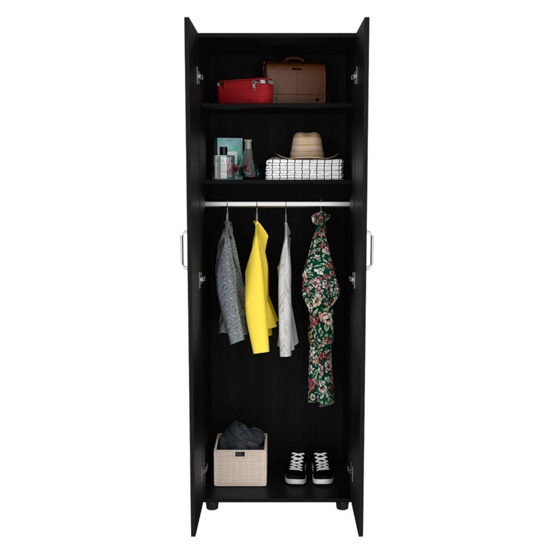 Armoire mince, chambre à coucher, noir