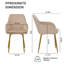 Chaises de salle à manger modernes en velours, métal et bois, conception confortable, pour la cuisine et la salle à manger