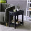Table d'appoint noire avec tablette inférieure