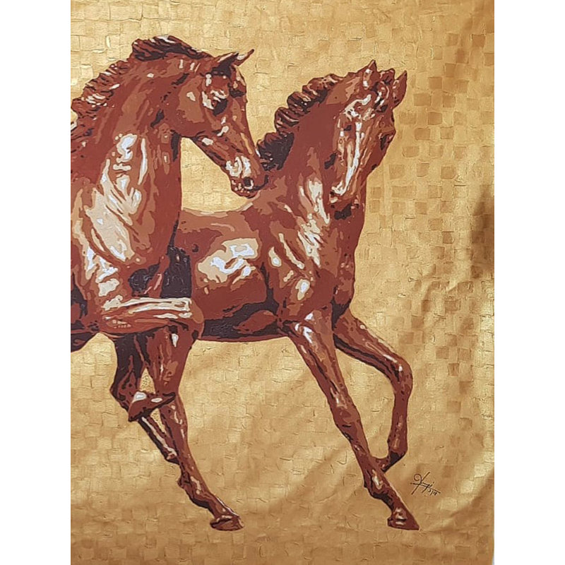 Two Racing Horses | Acrylic On Canvas | By Yogi Kumar