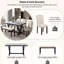 Table de salle à manger de style moderne 6 pièces avec 4 chaises et 1 banc, table avec placages marbrés et pieds en V