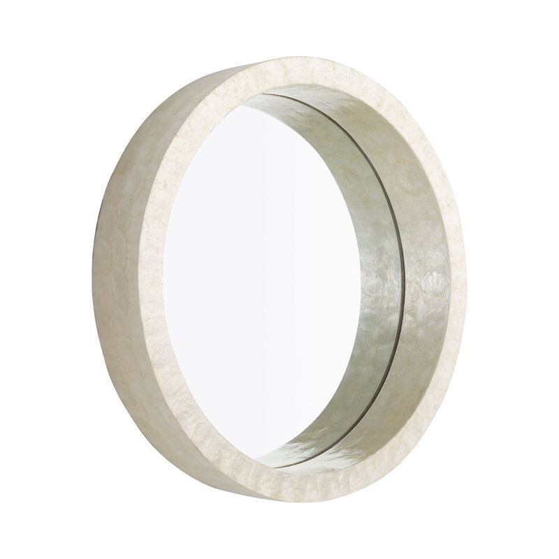 Triton Round Mirror, 24" x 24", White