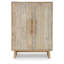 Armoire d'appoint Dally avec 2 portes sculptées, bois de manguier blanchi 45 po