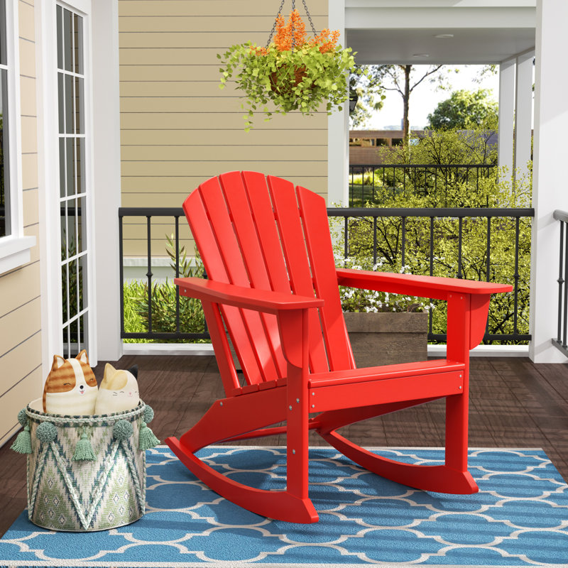 Chaise Adirondack berçante en PEHD Altura, Rouge