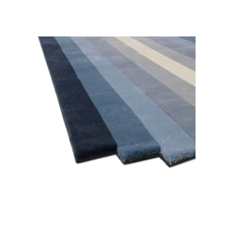 Atlantis Hand Tufted Wool Ombre Area Rug in Navy/Blue/Ivory, Novelty 5' x 8'