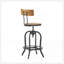 Tabourets de bar pivotants à hauteur réglable avec structure en bois de sapin et en fer, offrant style et fonctionnalité