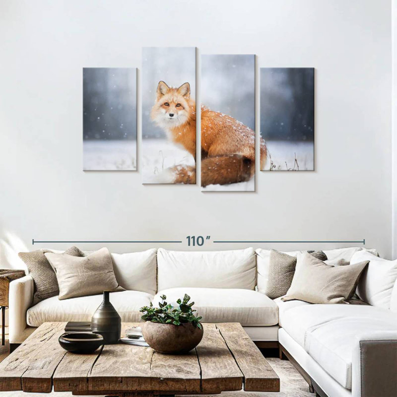 Portrait de petit renard roux Brampt, H 48 po x l 75 po