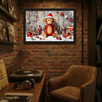 Motif de Noël avec motif de singe jouet