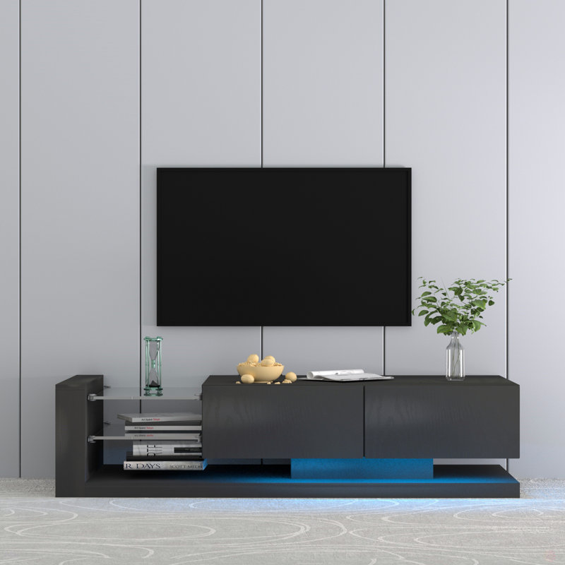 Full RGB Colour 31 Modes Changing Lights Remote RGB LED TV Stand, Black