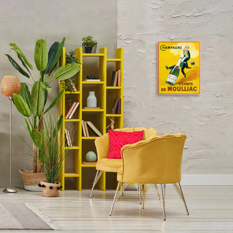 "Bold Yellow Champagne", impression sur toile par Marcus Jules, H 20 po x l 16 po