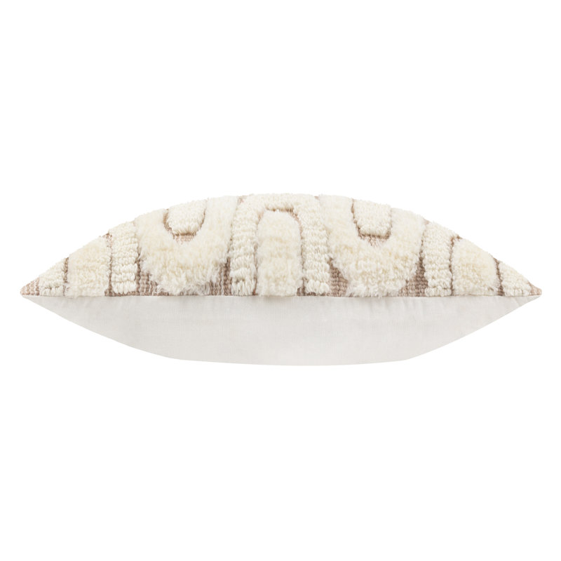 Fosse Geometric Beige Rectangular Throw Cushion