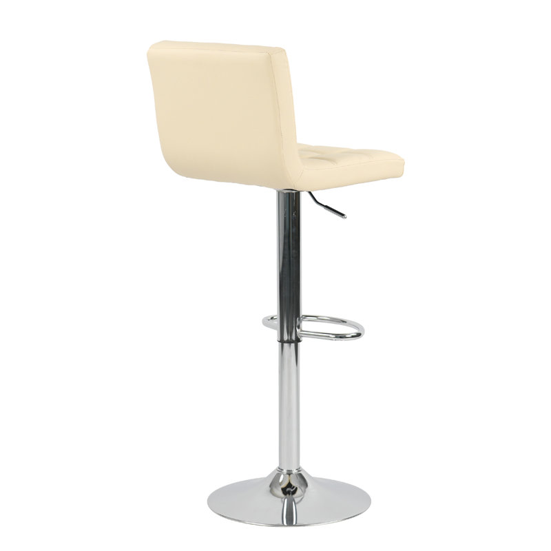 Tabourets de bar 15,5 po de large à hauteur réglable et touffetés en similicuir (ensemble de 2)