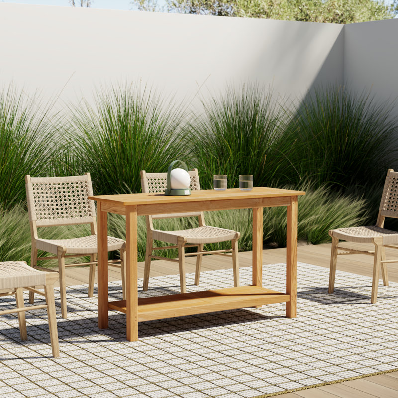 Knightly Rectangular Teak Outdoor Buffet & Console Table , 51'' in. W 18'' in. D