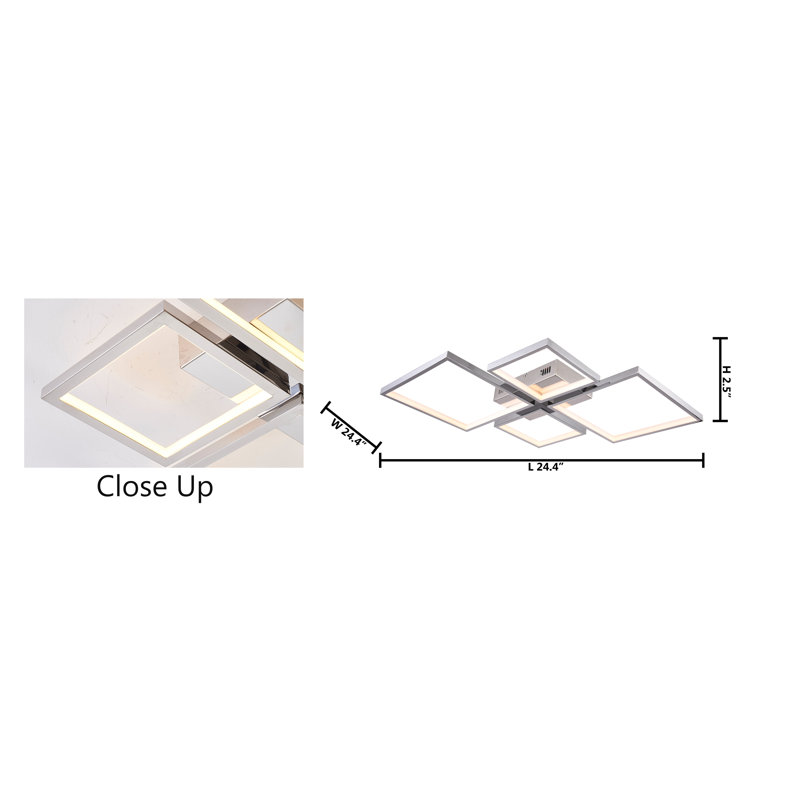 Demott 24.4" Cluster Square LED Flush Mount