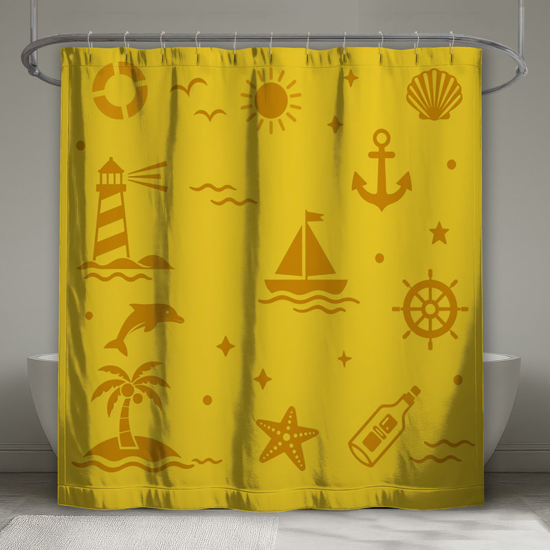 Rideaux de douche Nautical Beach, 70in W x 93in H