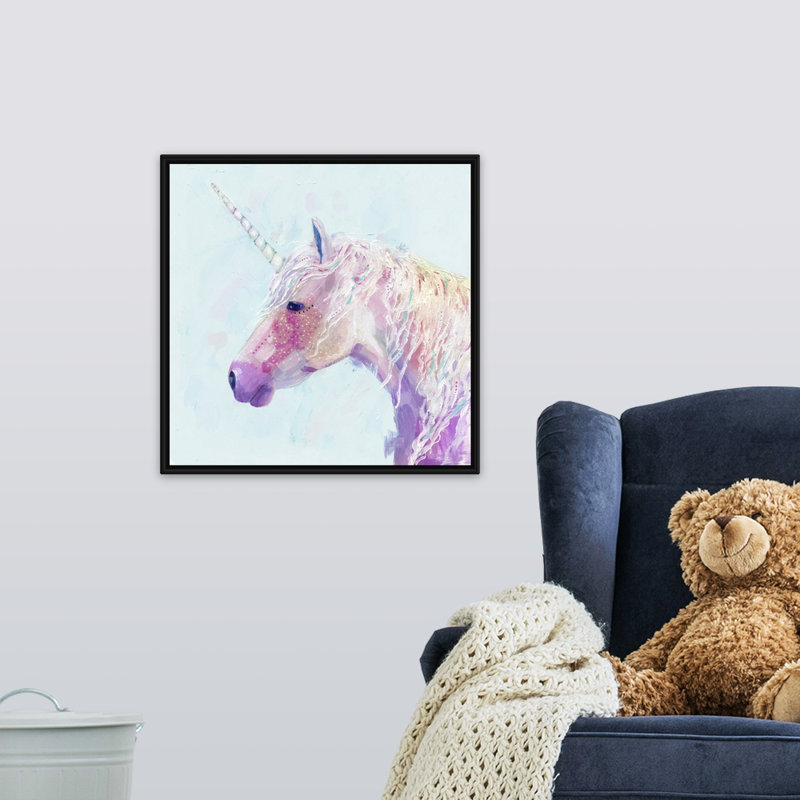 Art sur toile Sigala Mystic Unicorn II, H 16 po x l 16 po x P 1,75 po, Cadre flottant noir