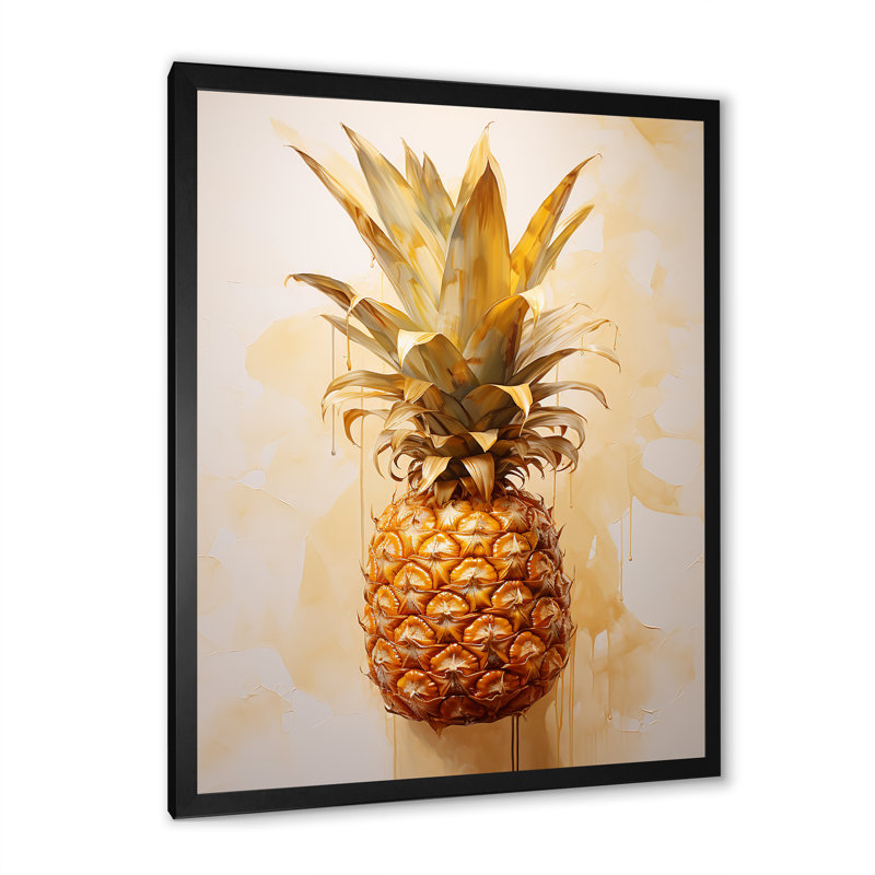 Pinapple Golden Grove I sur toile, H 44 po x l 34 po x P 1,5 po, Cadre photo noir