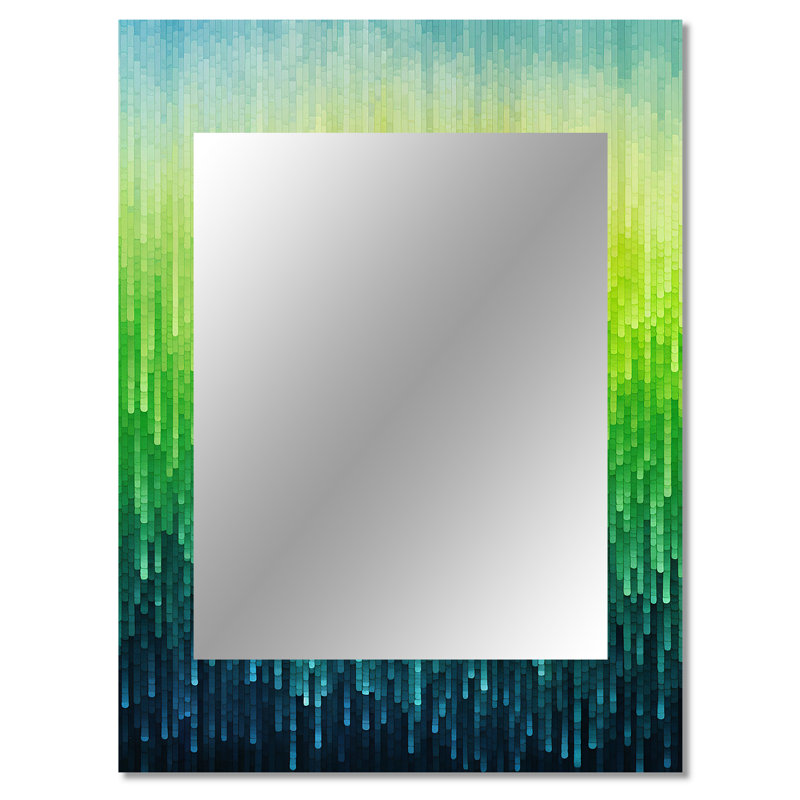 Green Color Code - Rainbow Decorative Wall Mirror, Traditional Mirror, Printed Metal Art, 40" x 30"