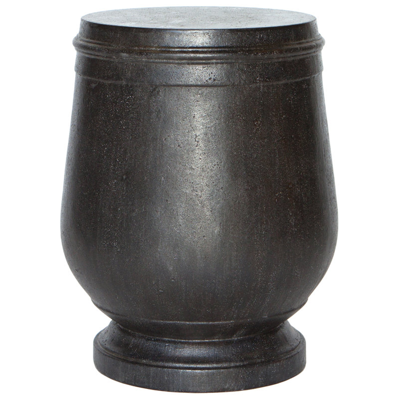 Hudson Round Outdoor Side Table , in. W in. D, 17.5" Diameter, Charcoal