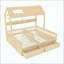 Lit plateforme avec tablettes et tiroirs de rangement, lit plateforme avec lattes de soutien, conception enfantine et maisonnette-1028917219