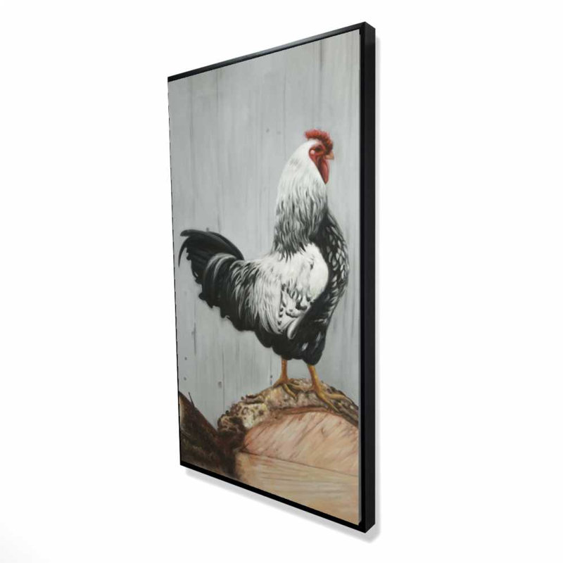 Toile encadrée Wyandotte Rooster, H 49,25 po x l 25,25 po