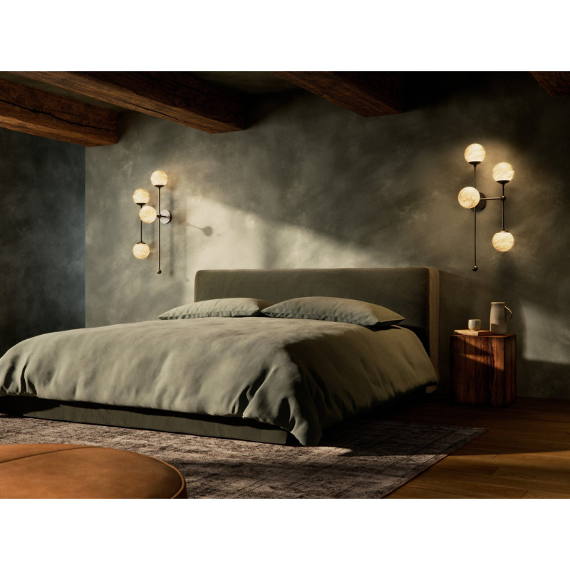 Armstrong 4 - Light Armed Sconce, Black Gunmetal, Marbled Matte