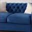 Causeuse de style Chesterfield avec capitonnage profond Détails cloutés | 61,75 po de largeur | Velours bleu marine-1060505843