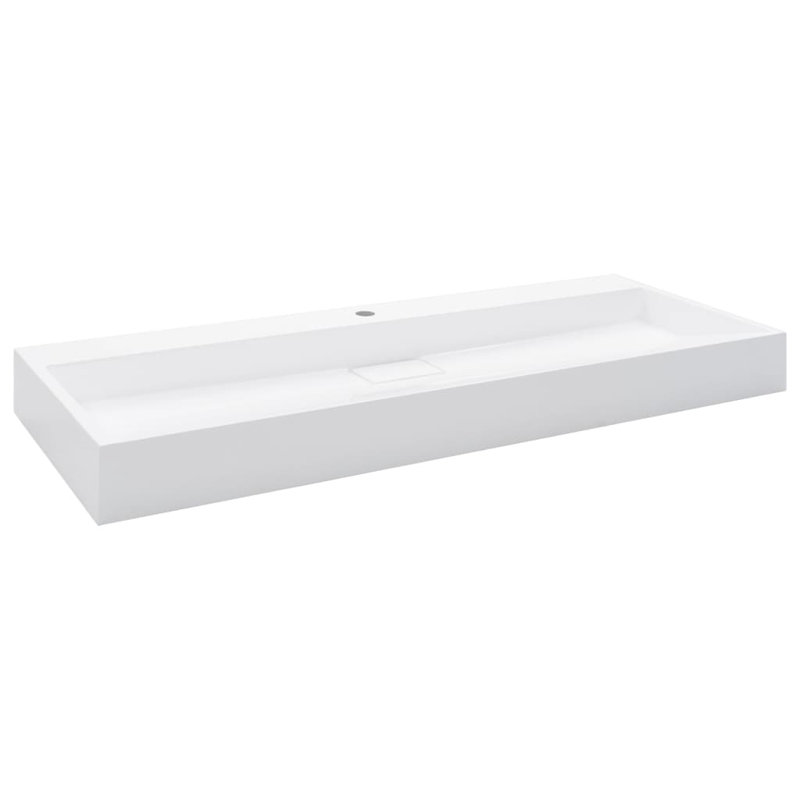 Belfry Bathroom Matanna White Ceramic Rectangular Sink, 1 tap hole, 1200 x 460 x 110 mm