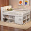 Lit mezzanine peu encombrant avec tablettes de rangement, tête de lit avec lumière DEL-123151632-123151631