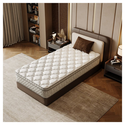 12 Inch Twin Size Hybrid Mattress in a Box - Memory Foam & Pocket Spring for Pressure Relief, Medium Firm with CertiPUR-US & OEKO-TEX Certification