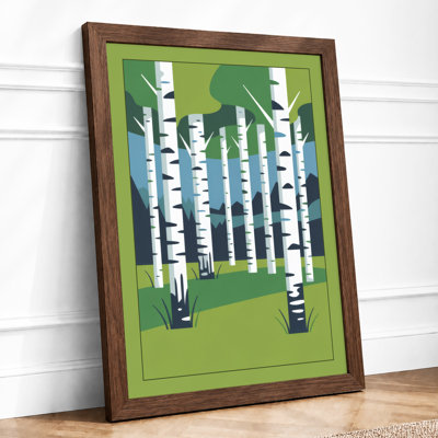 Birch Forest Mid-Century - Framed Print