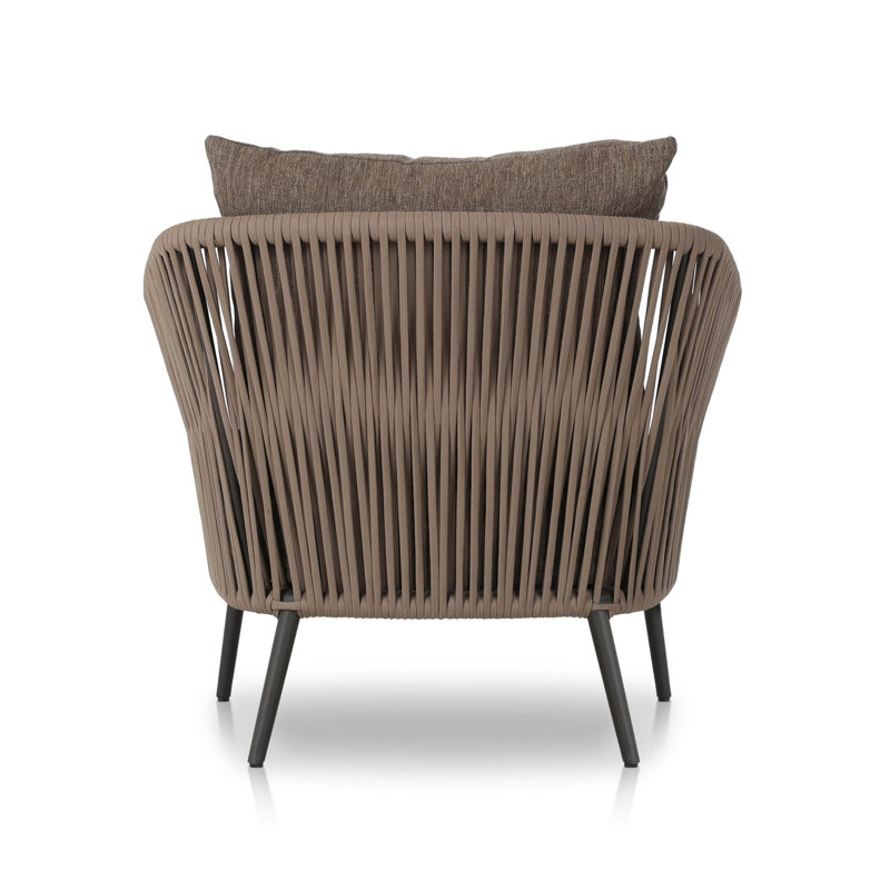 Porto Outdoor Lounge Chair, Olefin, Ellor Brown Cushion/Bronze Frame