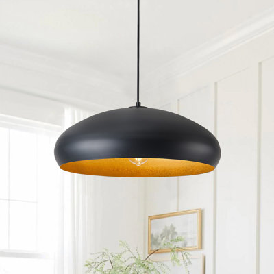 Luminaire suspendu en fer à 1 intensité variable avec finition noir sable