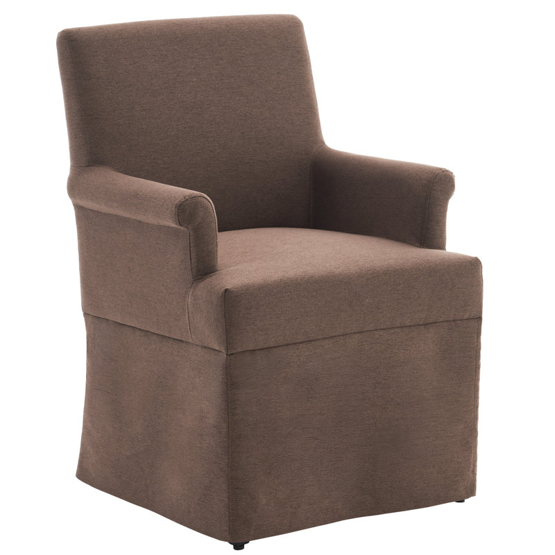 Elegant Upholstered Dining Chair  With Skirted Base, Accent Armchair For Living Room, Bedroom, Dining Room, Brown