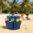 Foldable Cleaning Caddy, Portable Beach Basket, Multifunctional Storage Basket for Camping, Gardening, Picnic