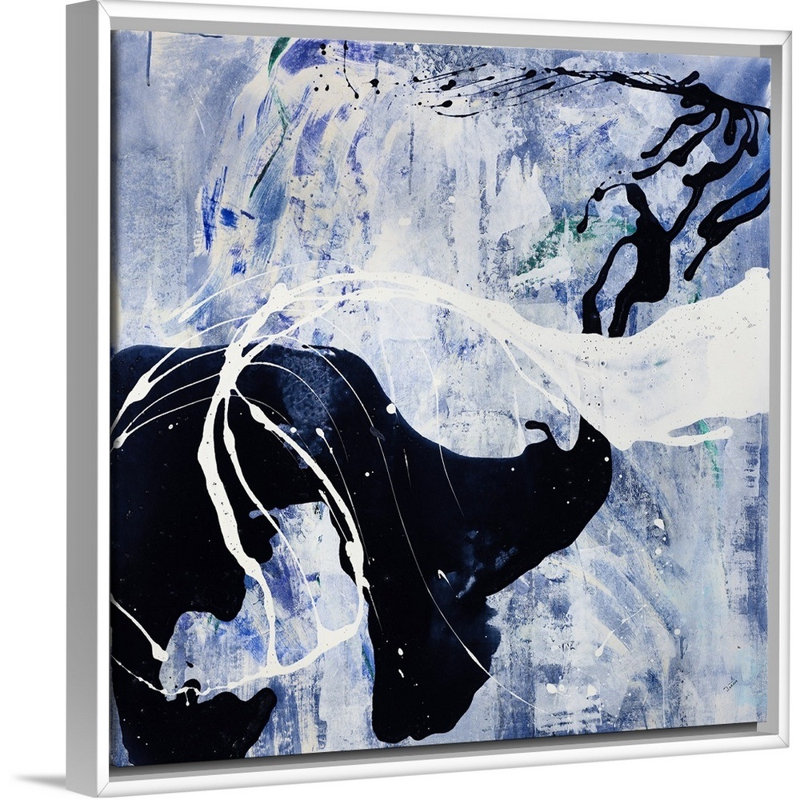« yin yang », peinture sur toile, H 31,7 po x l 31,7 po x P 1,75 po, Cadre flottant blanc