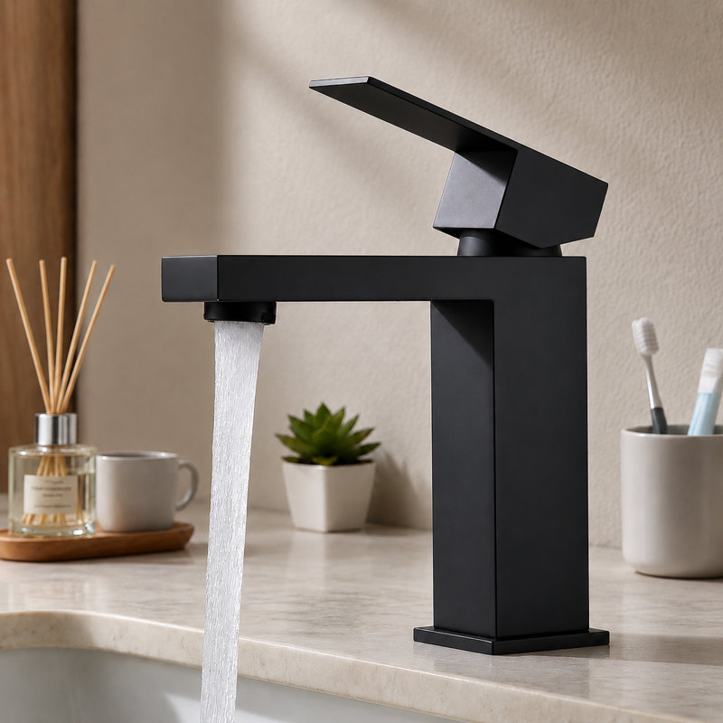 Single Handle Bathroom Faucet with Drain Assembly