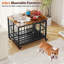 Mobilier de caisse pliable pour chien avec roulettes à porte verrouillable à plateau amovible-308952406