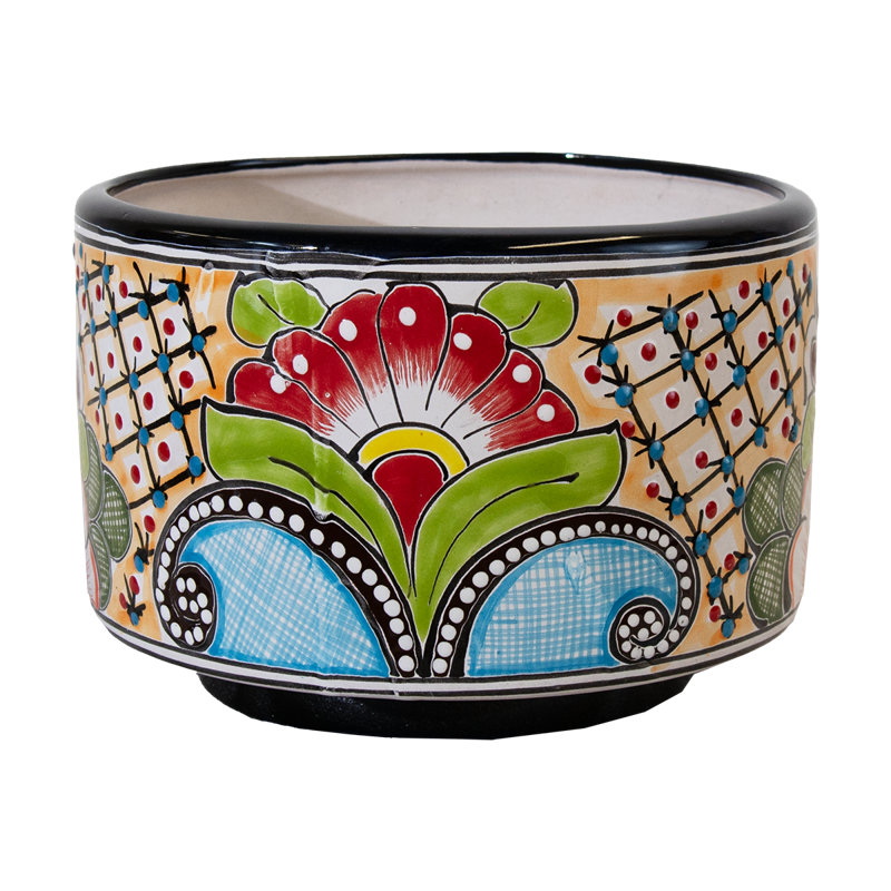 "wheel Cheese" Planter- Yellow