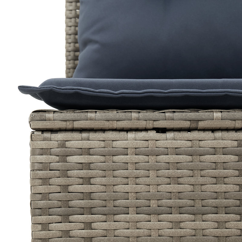 Ensemble de canapé vidaXL 8 pièces, Structure grise / coussin bleu marine
