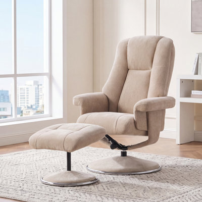 78 cm Wide Chenille Swivel Recliner
