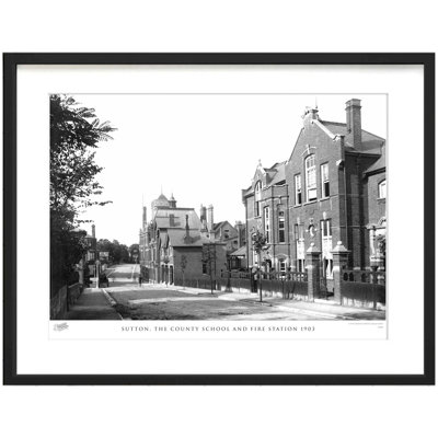 Sutton, The County School And Fire Station 1903 by Francis Frith - Single Picture Frame Print