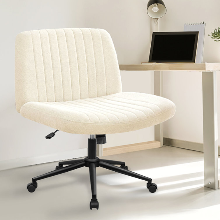 Tamah Armless Criss Cross Office Chair with Wheels and Footpads Interchangeable