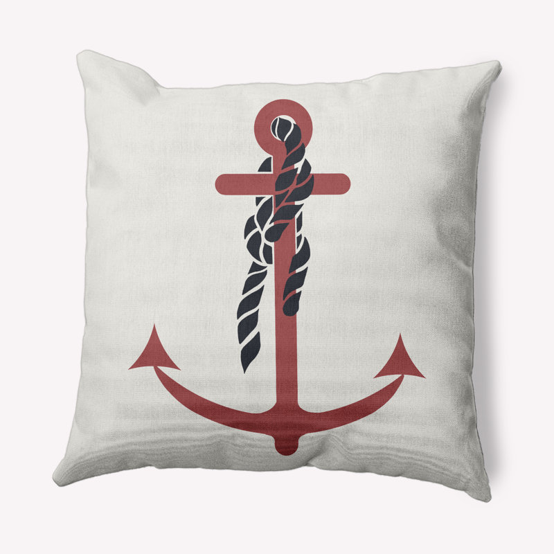 Coussin Nautical Nights, Rouge myrtille, 16 po x 16 po