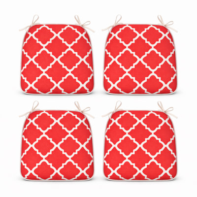 Coussins de chaise d'extérieur avec sangles, coussins de chaise de patio - ensemble de 4