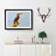 Geometric Kingfisher Bird in Abstract - Framed Print-55727084-55727081