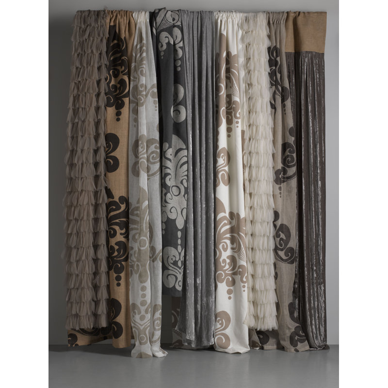 Mcdowell Linen Sheer Curtain Single Panel, Ivory/Sand Shimmer, 54" W x 84" L