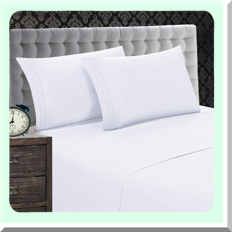 LuxuryLuxe Wrinkle-Free Full Sheet Set - Fade Resistant Bedding with Deep Pockets - 4 Piece Bed Sheets - Fits Up to 18" Mattress - Soft & Smooth