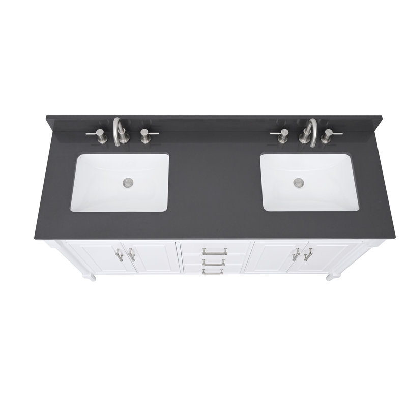 61'' W Double Vanity Top, Ural Gray
